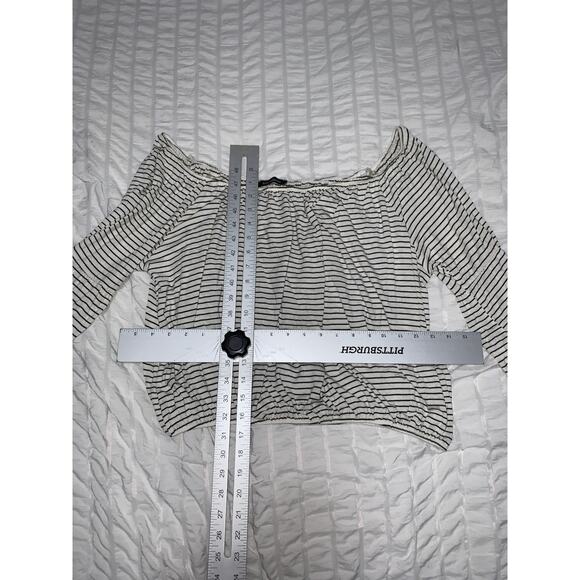 Hippie Chic Women’s Off-the-Shoulder Striped Peasant Top Cropped 3X - Picture 5 of 6